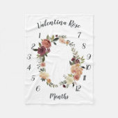 Rustikales Bloom Monthly Baby Milestone Fleecedecke (Vorderseite)