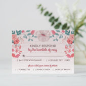 Rustikales Blossom 3,5" x 5" UAWG-Reaktionskarten RSVP Karte (Stehend Vorderseite)