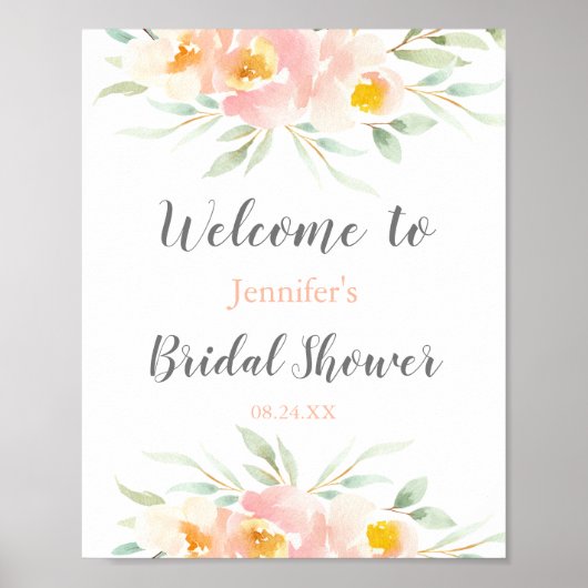 Rustikales Blossom Brautparty Willkommen Poster (Vorne)