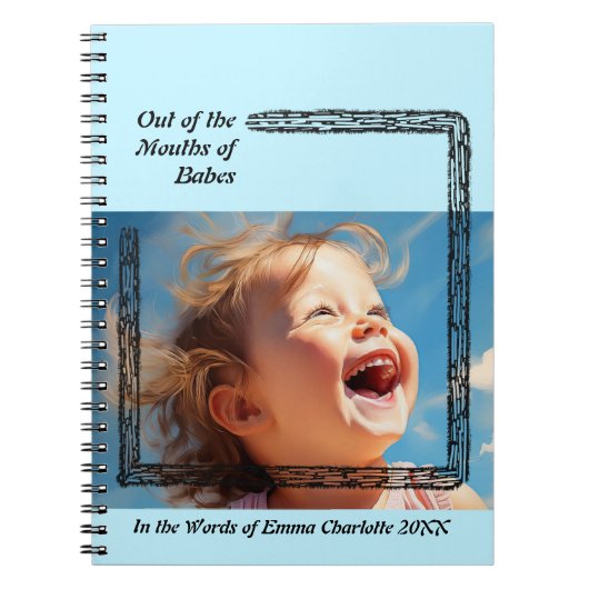 Rustikales Blue Baby Book Notizblock (Vorderseite)