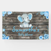 Rustikales Blue Boy Elephant Hintergrund Baby Dusc Banner (Horizontal)