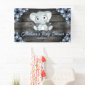 Rustikales Blue Boy Elephant Hintergrund Baby Dusc Banner (Insitu)
