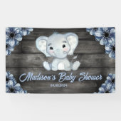 Rustikales Blue Boy Elephant Hintergrund Baby Dusc Banner (Horizontal)