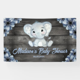 Rustikales Blue Boy Elephant Hintergrund Baby Dusc Banner