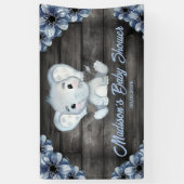 Rustikales Blue Boy Elephant Hintergrund Baby Dusc Banner (Vertikal)