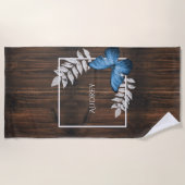 Rustikales Blue Butterfly Beach Handtuch (Vorderseite)