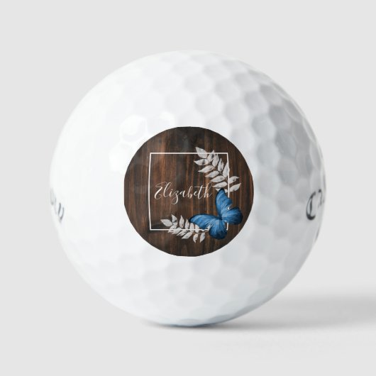 Rustikales Blue Butterfly Golf Balls Golfball (Vorderseite)