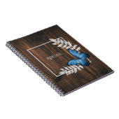 Rustikales Blue Butterfly Personalisiertes Noteboo Notizblock (Rechte Seite)