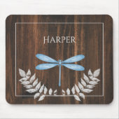 Rustikales Blue Dragonfly Personalisiert Mouse Pad Mousepad (Vorne)