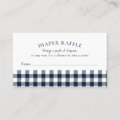 Rustikales Blue Kariert Baby Duschkabine Windelwan Visitenkarte (Vorderseite)