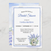 Rustikales Blue Lavender Birdhouse Brautparty Einladung (Vorne/Hinten)