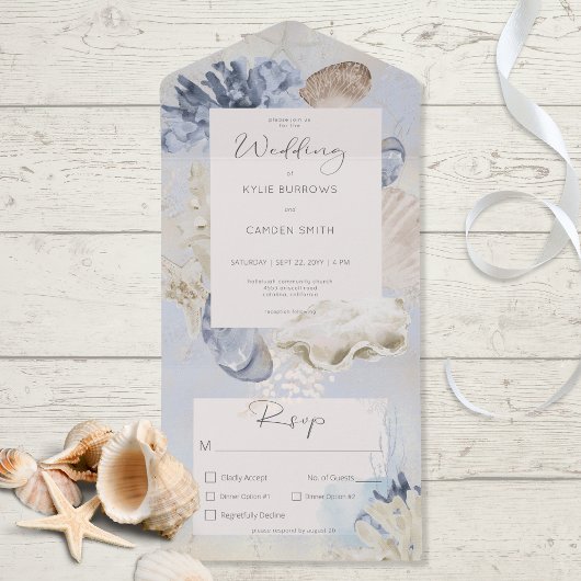 Rustikales Blue Ocean Beach Dinner All In One Einladung