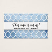 Rustikales Blue & Ogee Drinks Tickets, Handwriting (Vorderseite)