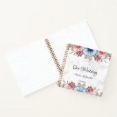 Rustikales Blue Pink Floral Wedding Guest Nook Notizblock (Innenseite)