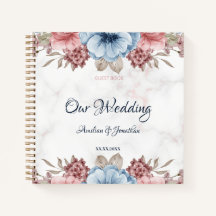 Rustikales Blue Pink Floral Wedding Guest Nook