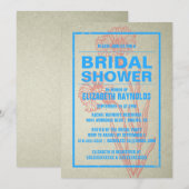 Rustikales Blue & Red Bridal Dusche Einladungen (Vorne/Hinten)