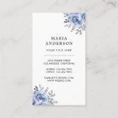 Rustikales Blue Watercolor Floral Parfüm Flasche Visitenkarte (Rückseite)