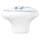 Rustikales Blue & White Chicken Hen Country Delft Keramikknauf (Seitenansicht)