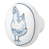 Rustikales Blue & White Chicken Hen Country Delft Keramikknauf (Rechts)