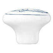 Rustikales Blue & White Chicken Hen Country Delft Keramikknauf (Seitenansicht)