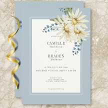 Rustikales Blue & White Daisies Wedding