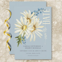 Rustikales Blue & White Daisies Wedding
