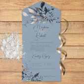 Rustikales Blue Winter Foliage Blue Details All In One Einladung