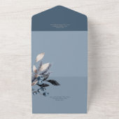 Rustikales Blue Winter Foliage Blue Details All In One Einladung (Außenbereich)