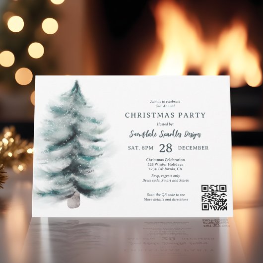 Rustikales Blue Winter Schneekaninchen Weihnachten Einladung