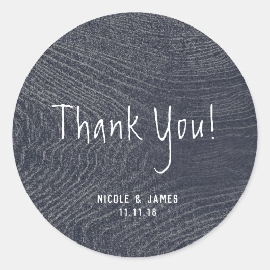 Rustikales Blue Wood Grain Minimal Modernes Barn H Runder Aufkleber (Vorderseite)