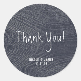 Rustikales Blue Wood Grain Minimal Modernes Barn H Runder Aufkleber