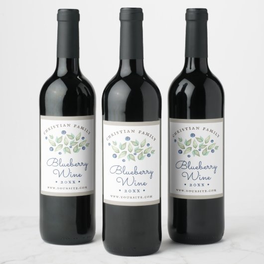 Rustikales Blueberry Wein Weinetikett (Flaschen)