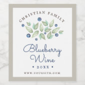 Rustikales Blueberry Wein Weinetikett (Einzelnes Label)