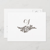 Rustikales Blüh Vintage Wedding UAwg Postcard Einladungspostkarte (Vorne/Hinten)