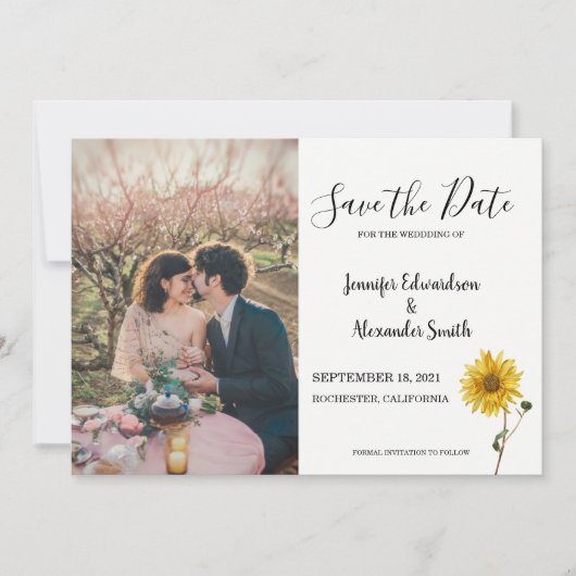 Rustikales blühendes Foto Save The Date (Vorderseite)