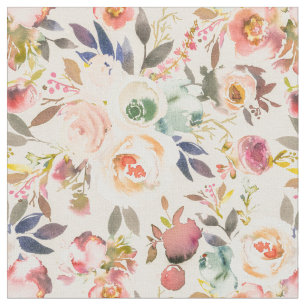 Rustikales Blumen Vintagen Elfenbeinrosabraun Stoff