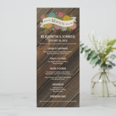 Rustikales Blumenbanner-Menü Menükarte (Stehend Vorderseite)