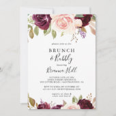 Rustikales Blumenbrunch und Brautparty Einladung (Vorderseite)