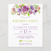 Rustikales Blumenbudget Geburtstagsfeier (Vorderseite)