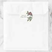 Rustikales Blumenburgund Marsala Modernes Minimali Runder Aufkleber (Tasche)