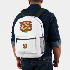 Rustikales Blumendesign auf braunem Hintergrund Bedruckter Rucksack
