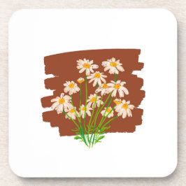 Rustikales Blumendesign auf braunem Hintergrund Getränkeuntersetzer