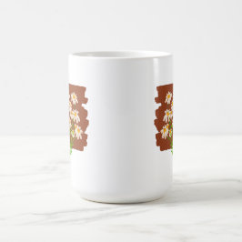 Rustikales Blumendesign auf braunem Hintergrund Kaffeetasse