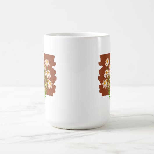 Rustikales Blumendesign auf braunem Hintergrund Kaffeetasse (Mittel)