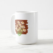 Rustikales Blumendesign auf braunem Hintergrund Kaffeetasse (Vorderseite Links)