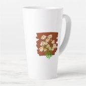 Rustikales Blumendesign auf braunem Hintergrund Milchtasse (Rechte Ecke)