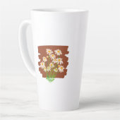 Rustikales Blumendesign auf braunem Hintergrund Milchtasse (Linke Ecke)