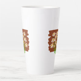 Rustikales Blumendesign auf braunem Hintergrund Milchtasse