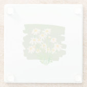Rustikales Blumendesign auf grünem Hintergrund Glasuntersetzer (Rückseite)
