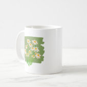 Rustikales Blumendesign auf grünem Hintergrund Kaffeetasse (Vorderseite Links)